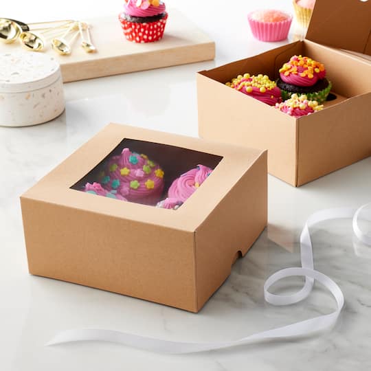 6 Packs: 3 ct. (18 total) Kraft Cupcake Boxes by Makery®